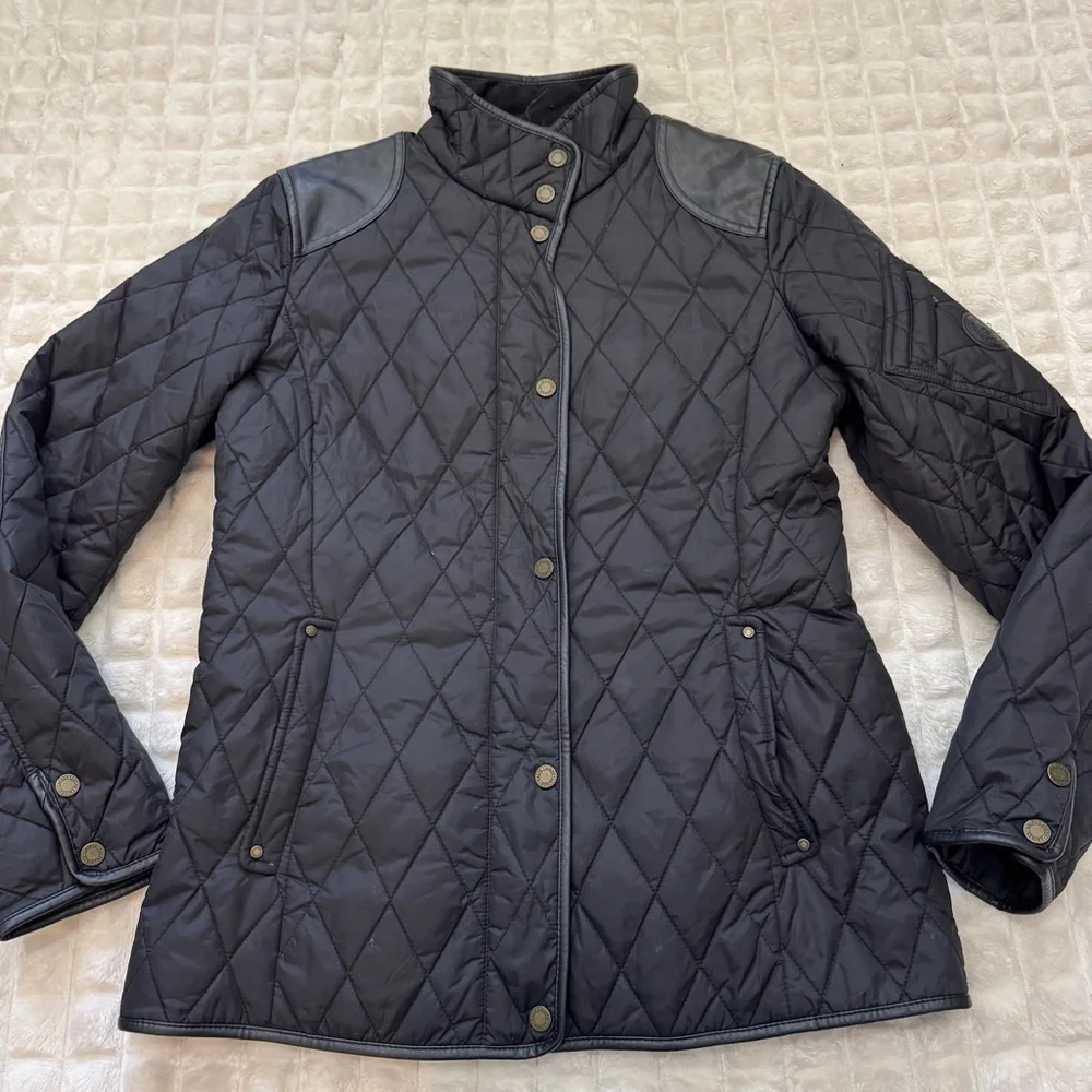 Lauren Ralph Lauren Small Black Quilted Jacket ~ Classic Capsule Casual Everyday